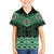 New Zealand Aotearoa Family Matching Puletasi and Hawaiian Shirt Green Taniko Art Maori Pattern