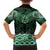 New Zealand Aotearoa Family Matching Short Sleeve Bodycon Dress and Hawaiian Shirt Green Taniko Art Maori Pattern