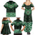 New Zealand Aotearoa Family Matching Summer Maxi Dress and Hawaiian Shirt Green Taniko Art Maori Pattern