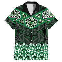 New Zealand Aotearoa Hawaiian Shirt Green Taniko Art Maori Pattern LT05 Green - Polynesian Pride