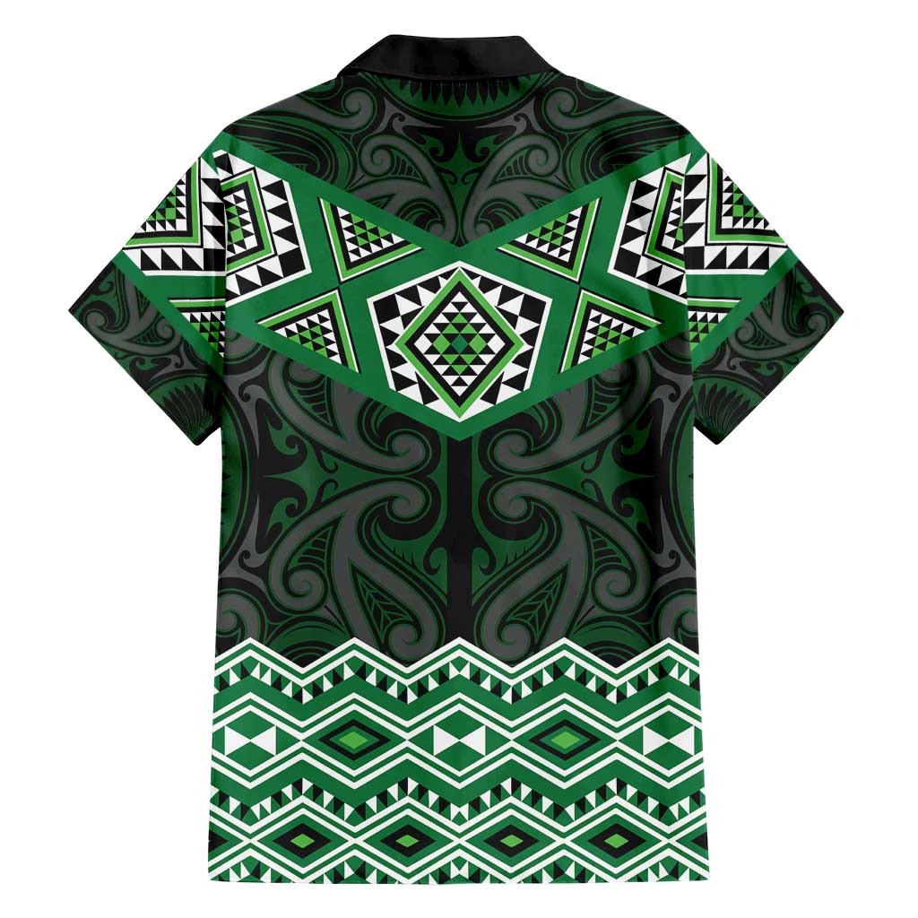 New Zealand Aotearoa Hawaiian Shirt Green Taniko Art Maori Pattern LT05 - Polynesian Pride