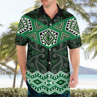 New Zealand Aotearoa Hawaiian Shirt Green Taniko Art Maori Pattern LT05 - Polynesian Pride