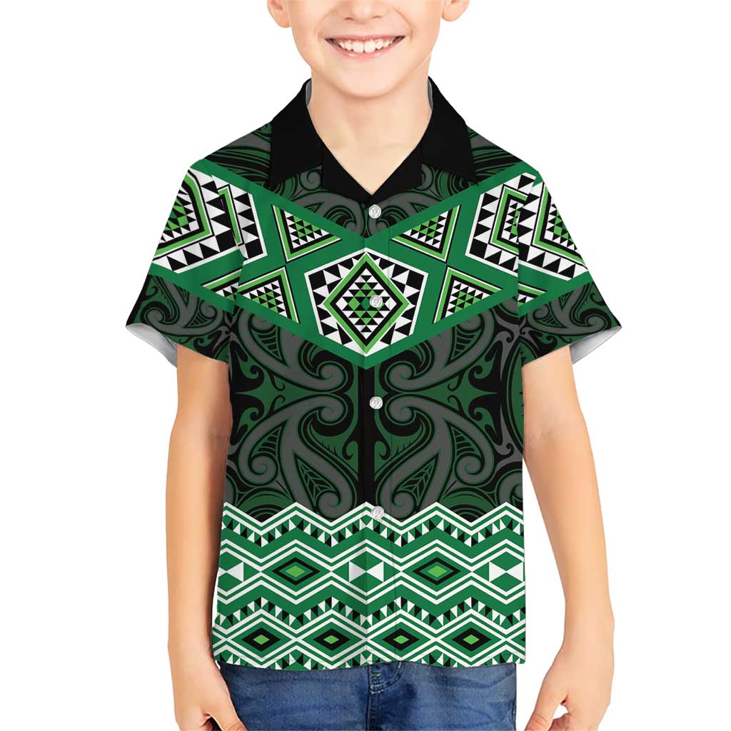 New Zealand Aotearoa Hawaiian Shirt Green Taniko Art Maori Pattern LT05 - Polynesian Pride
