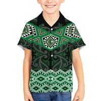 New Zealand Aotearoa Hawaiian Shirt Green Taniko Art Maori Pattern LT05 - Polynesian Pride