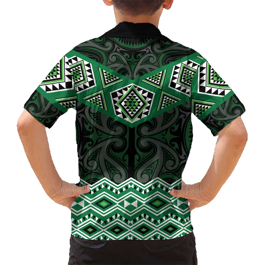 New Zealand Aotearoa Hawaiian Shirt Green Taniko Art Maori Pattern LT05 - Polynesian Pride