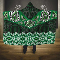 New Zealand Aotearoa Hooded Blanket Green Taniko Art Maori Pattern LT05 - Polynesian Pride