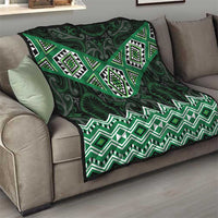 New Zealand Aotearoa Quilt Green Taniko Art Maori Pattern