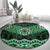 New Zealand Aotearoa Round Carpet Green Taniko Art Maori Pattern