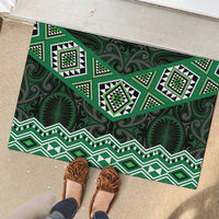 New Zealand Aotearoa Rubber Doormat Green Taniko Art Maori Pattern LT05 - Polynesian Pride