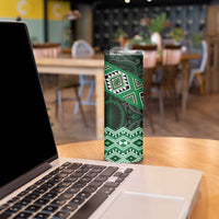 New Zealand Aotearoa Skinny Tumbler Green Taniko Art Maori Pattern