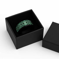 New Zealand Aotearoa Spinner Ring Green Taniko Art Maori Pattern LT05 - Polynesian Pride
