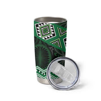 New Zealand Aotearoa Tumbler Cup Green Taniko Art Maori Pattern LT05 - Polynesian Pride