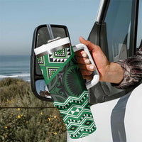 New Zealand Aotearoa Tumbler With Handle Green Taniko Art Maori Pattern LT05 - Polynesian Pride