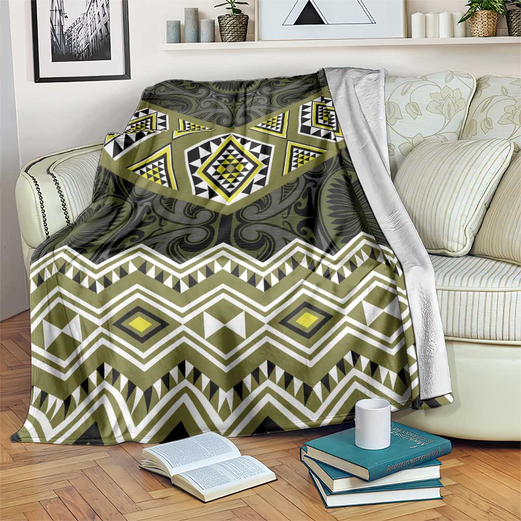 New Zealand Aotearoa Blanket Yellow Taniko Art Maori Pattern LT05 Yellow - Polynesian Pride