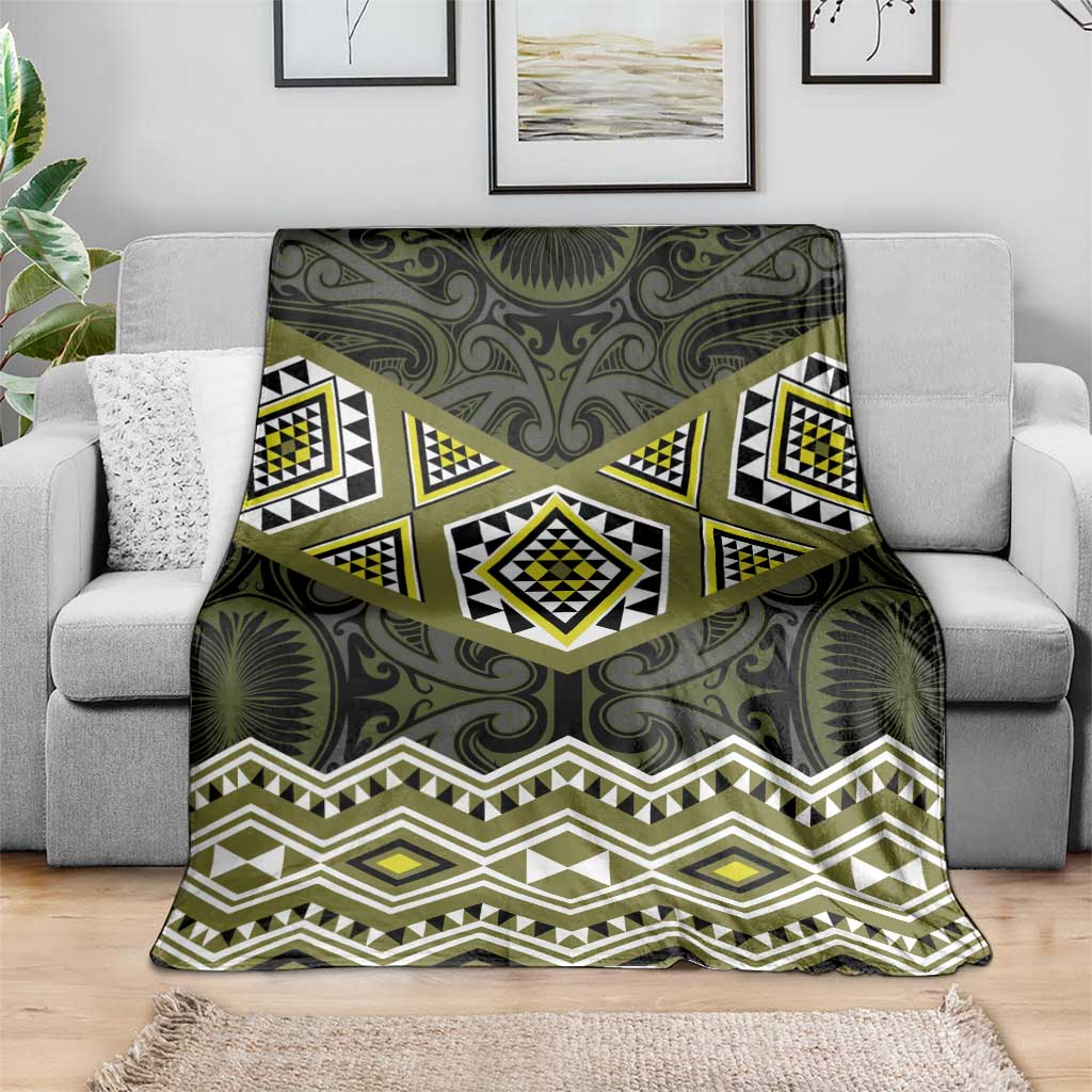 New Zealand Aotearoa Blanket Yellow Taniko Art Maori Pattern LT05 - Polynesian Pride