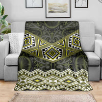 New Zealand Aotearoa Blanket Yellow Taniko Art Maori Pattern LT05 - Polynesian Pride