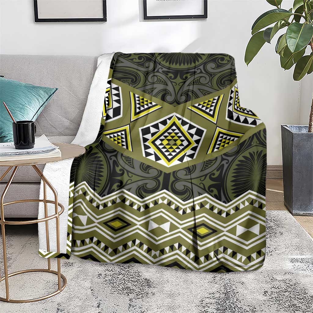 New Zealand Aotearoa Blanket Yellow Taniko Art Maori Pattern LT05 - Polynesian Pride