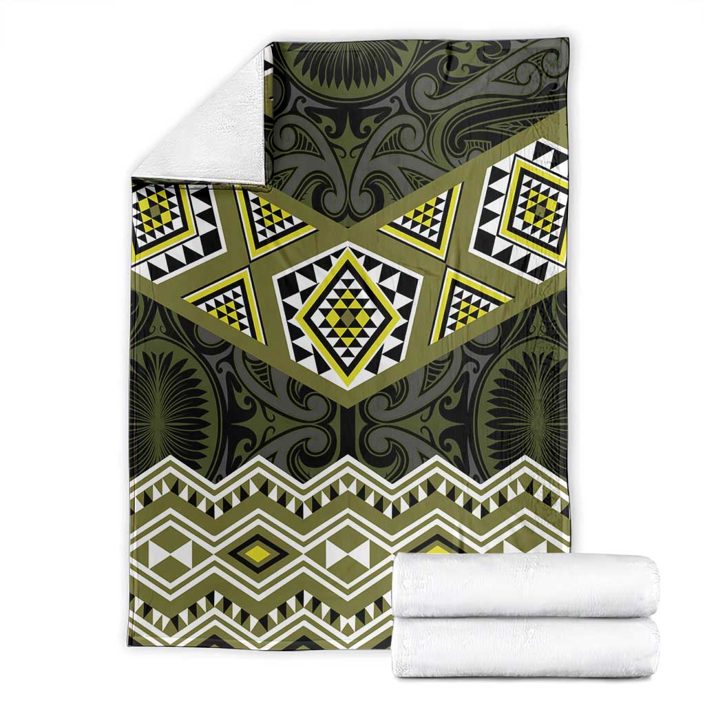 New Zealand Aotearoa Blanket Yellow Taniko Art Maori Pattern LT05 - Polynesian Pride
