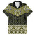 New Zealand Aotearoa Family Matching Long Sleeve Bodycon Dress and Hawaiian Shirt Yellow Taniko Art Maori Pattern