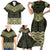 New Zealand Aotearoa Family Matching Short Sleeve Bodycon Dress and Hawaiian Shirt Yellow Taniko Art Maori Pattern