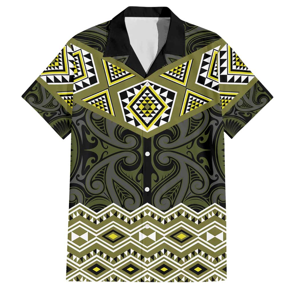 New Zealand Aotearoa Hawaiian Shirt Yellow Taniko Art Maori Pattern LT05 Yellow - Polynesian Pride