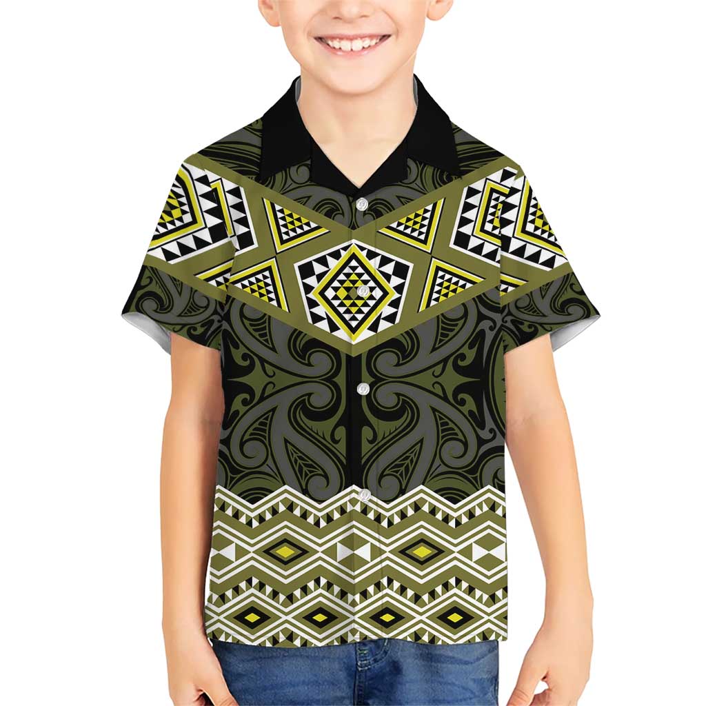 New Zealand Aotearoa Hawaiian Shirt Yellow Taniko Art Maori Pattern LT05 - Polynesian Pride