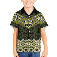 New Zealand Aotearoa Hawaiian Shirt Yellow Taniko Art Maori Pattern LT05 - Polynesian Pride