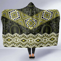 New Zealand Aotearoa Hooded Blanket Yellow Taniko Art Maori Pattern LT05 One Size Yellow - Polynesian Pride