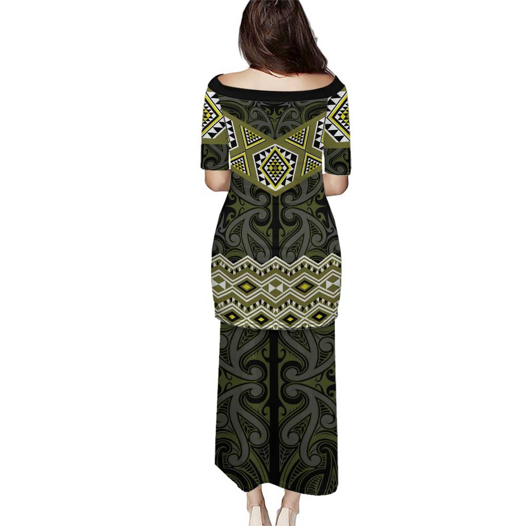New Zealand Aotearoa Puletasi Yellow Taniko Art Maori Pattern LT05 - Polynesian Pride