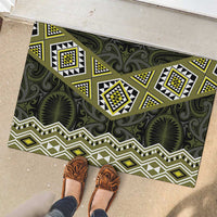 New Zealand Aotearoa Rubber Doormat Yellow Taniko Art Maori Pattern LT05 - Polynesian Pride