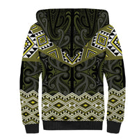 New Zealand Aotearoa Sherpa Hoodie Yellow Taniko Art Maori Pattern LT05 - Polynesian Pride