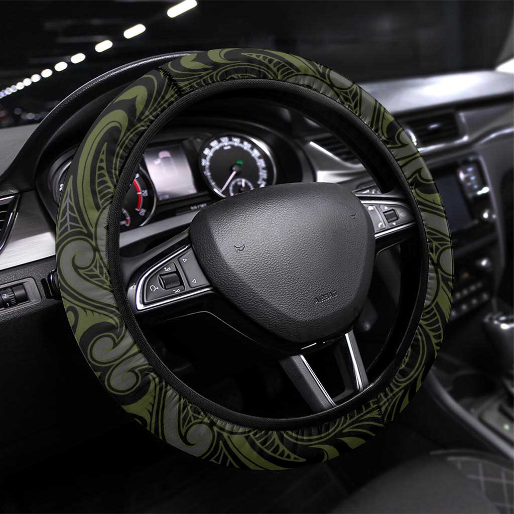 New Zealand Aotearoa Steering Wheel Cover Yellow Taniko Art Maori Pattern LT05 Universal Fit Yellow - Polynesian Pride