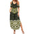 New Zealand Aotearoa Summer Maxi Dress Yellow Taniko Art Maori Pattern