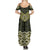 New Zealand Aotearoa Summer Maxi Dress Yellow Taniko Art Maori Pattern