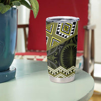 New Zealand Aotearoa Tumbler Cup Yellow Taniko Art Maori Pattern LT05 - Polynesian Pride