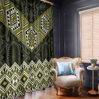 New Zealand Aotearoa Window Curtain Yellow Taniko Art Maori Pattern LT05 - Polynesian Pride