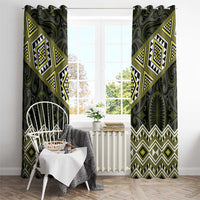 New Zealand Aotearoa Window Curtain Yellow Taniko Art Maori Pattern LT05 - Polynesian Pride