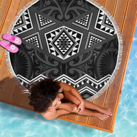 New Zealand Aotearoa Beach Blanket Black Taniko Art Maori Pattern LT05 - Polynesian Pride