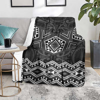 New Zealand Aotearoa Blanket Black Taniko Art Maori Pattern LT05 - Polynesian Pride