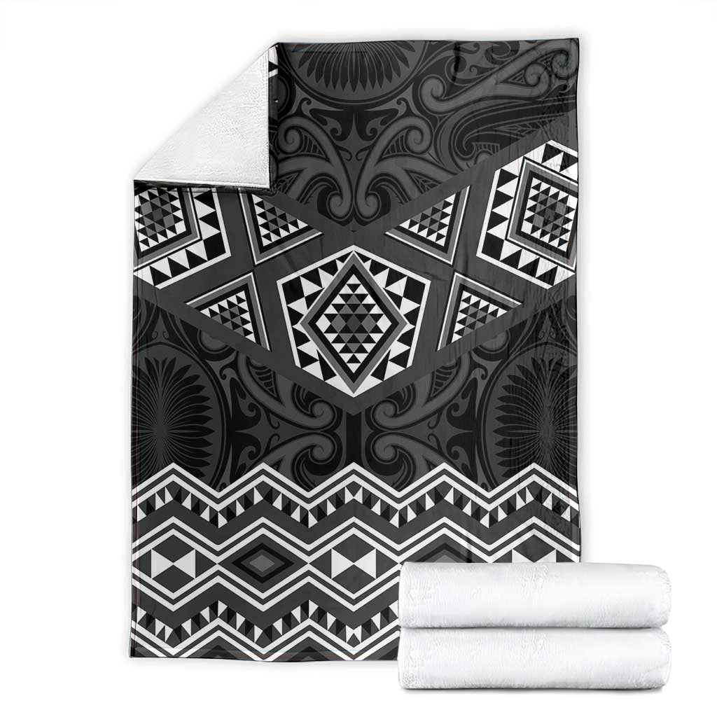 New Zealand Aotearoa Blanket Black Taniko Art Maori Pattern LT05 - Polynesian Pride