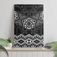 New Zealand Aotearoa Canvas Wall Art Black Taniko Art Maori Pattern LT05 - Polynesian Pride