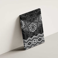 New Zealand Aotearoa Canvas Wall Art Black Taniko Art Maori Pattern LT05 - Polynesian Pride
