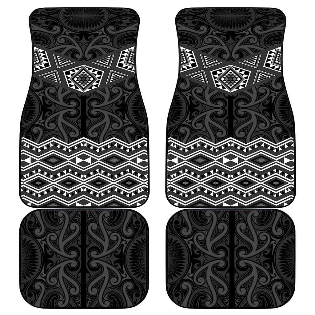 New Zealand Aotearoa Car Mats Black Taniko Art Maori Pattern LT05 - Polynesian Pride