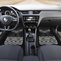 New Zealand Aotearoa Car Mats Black Taniko Art Maori Pattern LT05 Set 2pcs - Front Black - Polynesian Pride