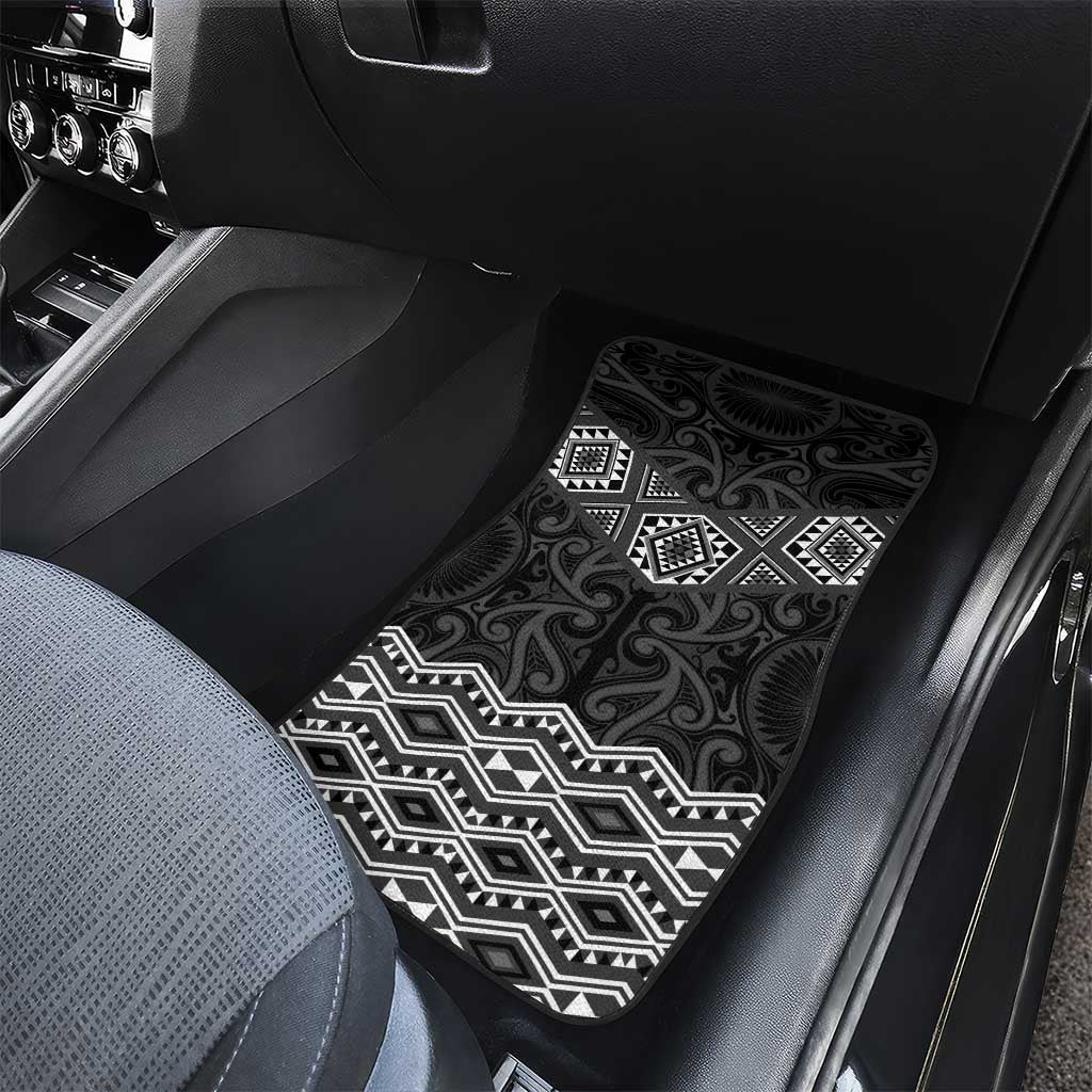 New Zealand Aotearoa Car Mats Black Taniko Art Maori Pattern LT05 - Polynesian Pride