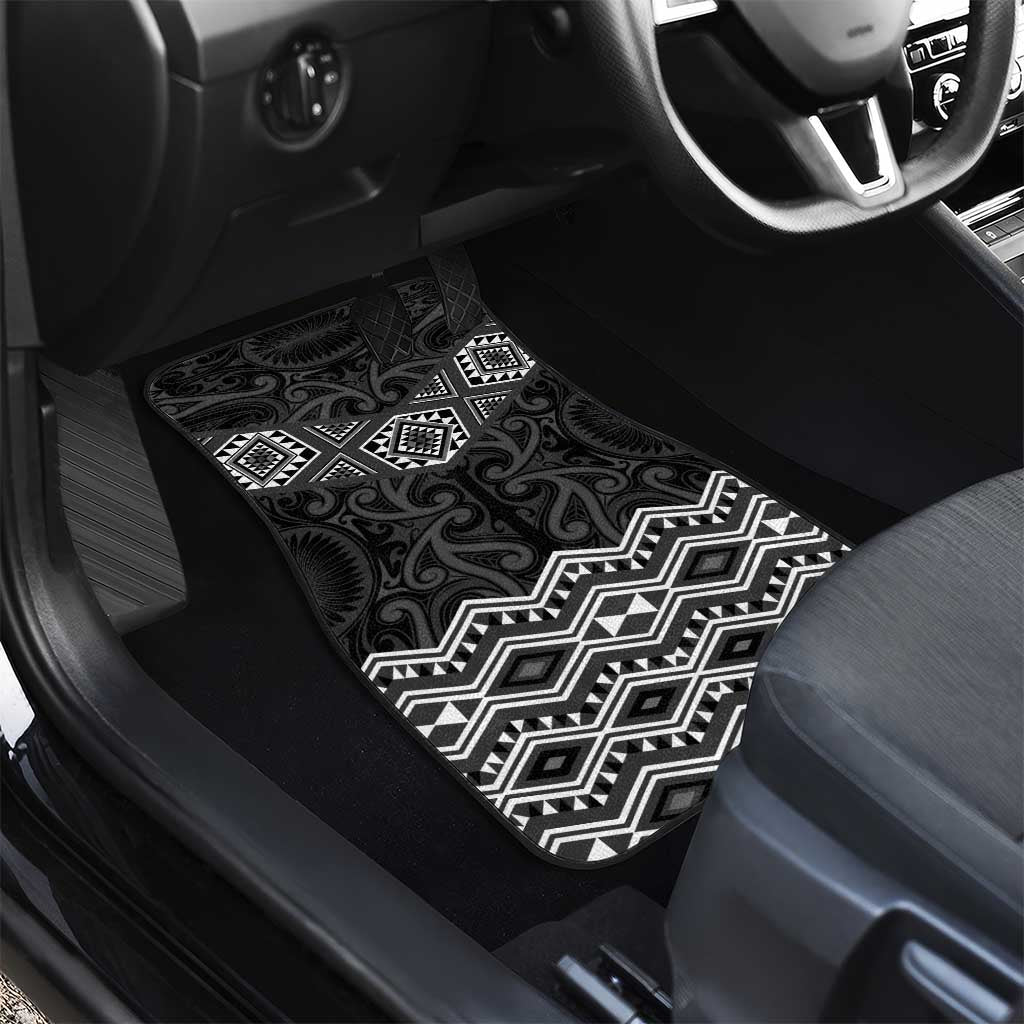 New Zealand Aotearoa Car Mats Black Taniko Art Maori Pattern LT05 - Polynesian Pride