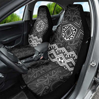 New Zealand Aotearoa Car Seat Cover Black Taniko Art Maori Pattern