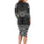 New Zealand Aotearoa Family Matching Long Sleeve Bodycon Dress and Hawaiian Shirt Black Taniko Art Maori Pattern