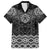 New Zealand Aotearoa Family Matching Off Shoulder Short Dress and Hawaiian Shirt Black Taniko Art Maori Pattern