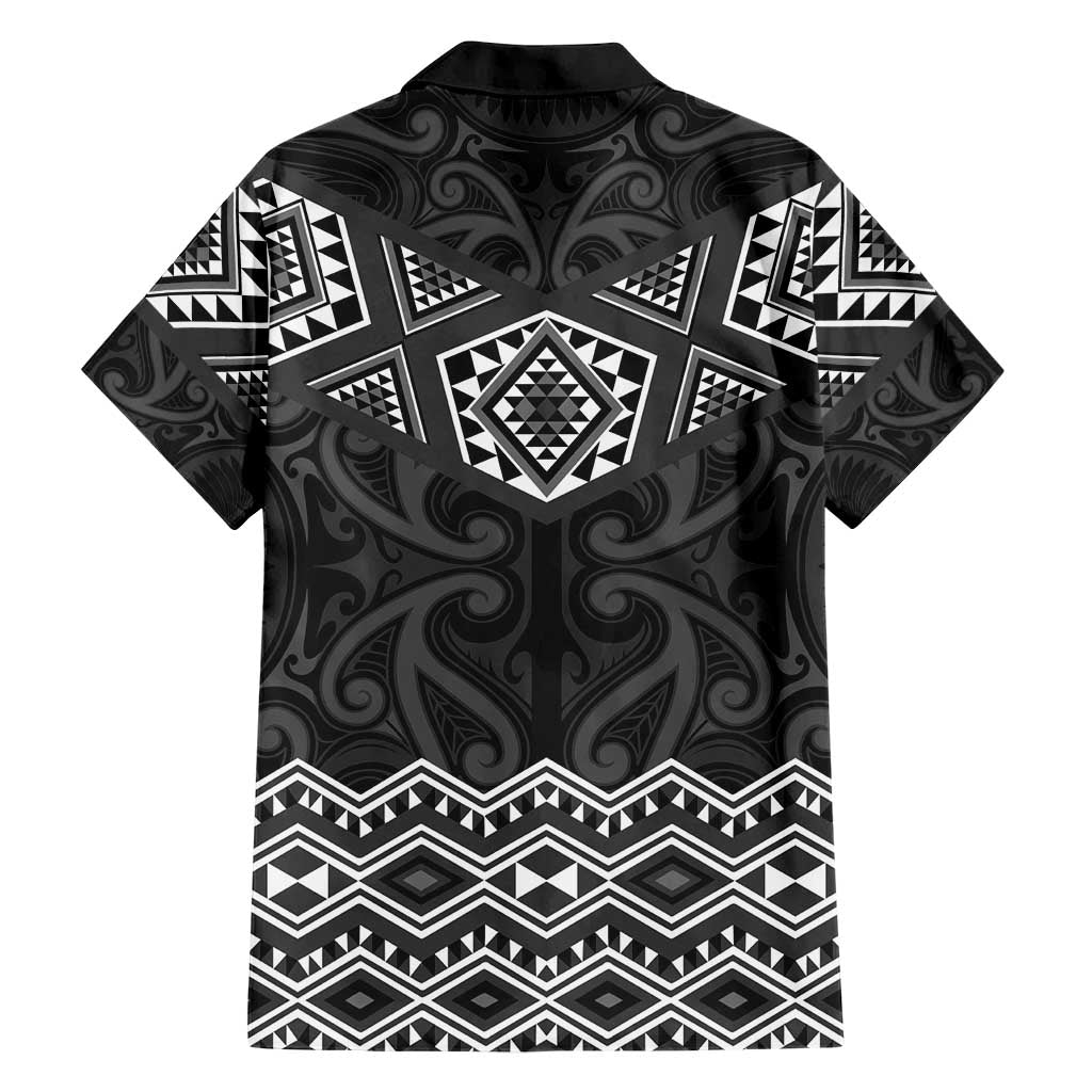 New Zealand Aotearoa Hawaiian Shirt Black Taniko Art Maori Pattern LT05 - Polynesian Pride